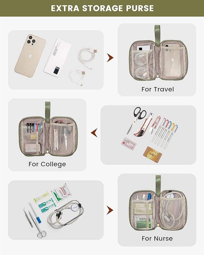 LOVEVOOK 17.3 Inch Laptop Backpack for Women, Large Capacity Travel Backpack with Organizer Bag,Waterproof Carry on Backpack Work Bag with USB Port,Teacher Nurse Backpack Purse,2PCS,Beige-Bean Green