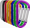 Outdoor Essentials 8PCS Aluminum Carabiner Clips, 3 Inch Large D Shape Spring Snap Hook for Hiking, Camping, Hammocks, Keys, Keychains, Dog Leashes