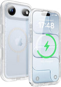 SPORTLINK for iPhone Air Case, IP68 Waterproof Military Protective Full Body Heavy Duty Shockproof 360 Sealed Dustproof with Camera Screen Protector Phone Cover for iPhone Air 6.5" Mag/Frosted Clear