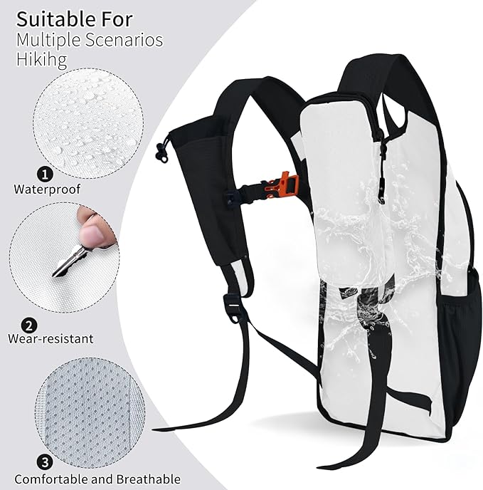 Hiking Backpack 10L/15L Small Daypack Lightweight Packable Travel Foldable Water Resistan for Women Men (White, 15L)