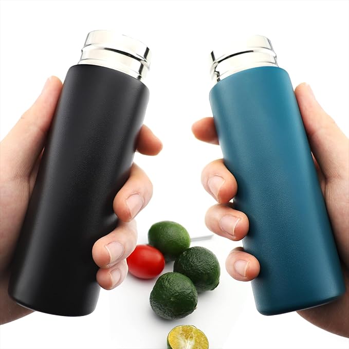 Cute Small Purse Water Bottle, 4.4 Fl. Oz, Pack of 2, Mini Slim Flask for Kids, Portable Skinny Handbag Water Bottle, Vacuum Insulated Reusable Leak Proof Stainless Cup