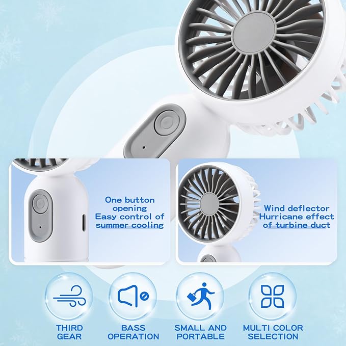 Rossesay 96 Pcs Mini Portable Fan Bulk Cute Handheld Lightweight Small Little Personal Hand Eyelash Fan 3 Speeds USB Rechargeable for Women Men Indoor Outdoor Makeup Travel (White)