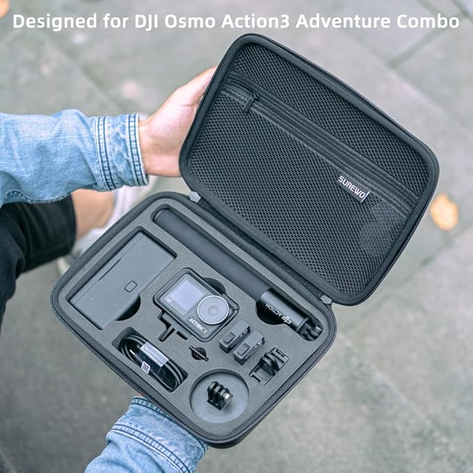 SUREWO Surface-Waterproof DJI Osmo Action 6 Carrying Case,Travel Portable Bag Compatible With DJI Osmo Action 6/5 Pro/4/3 Adventure Combo Accessories