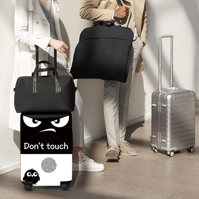 ANNA QUEEN Funny Don't Touch Luggage Cover,Stretchable Suitcase Protector Sleeve,Fit for 28-30 Inch Checked Baggage,Water Resistant Durable Luggage Protector