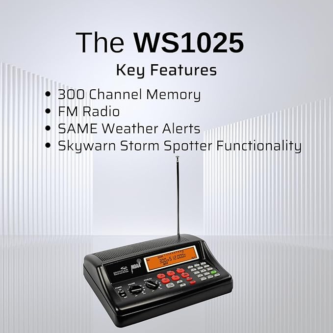 Whistler WS1025 Analog Desktop Scanner – Programmable Police/Fire/Weather Radio with 200 Channels and Backlit LCD Display – Easy-to-Use Base Unit – Black