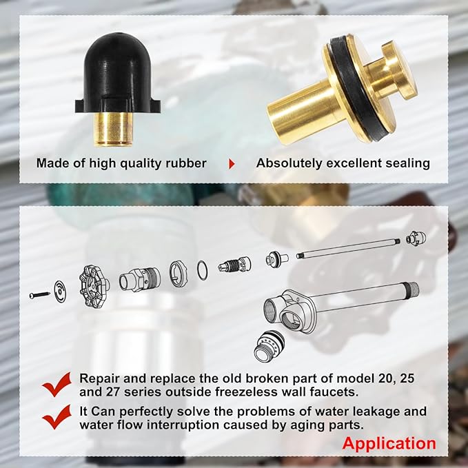 RK-25 Repair Kit, Outside Faucet Metal Handle Compatible with Woodford Model 20, 25 & 27 Series Freezeless Wall Faucets