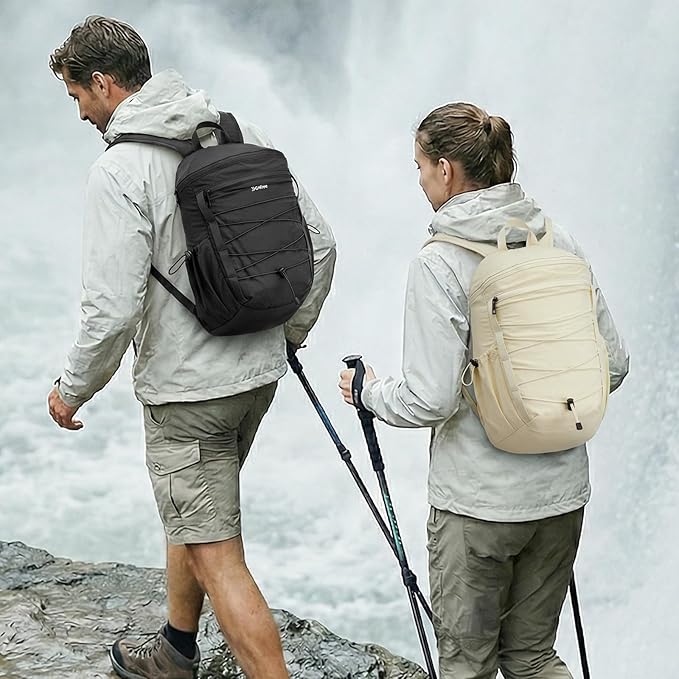 G4Free Hiking Backpack for Women Men 20L Lightweight Travel Backpacks Daypack Outdoor Daily Camping, Beige