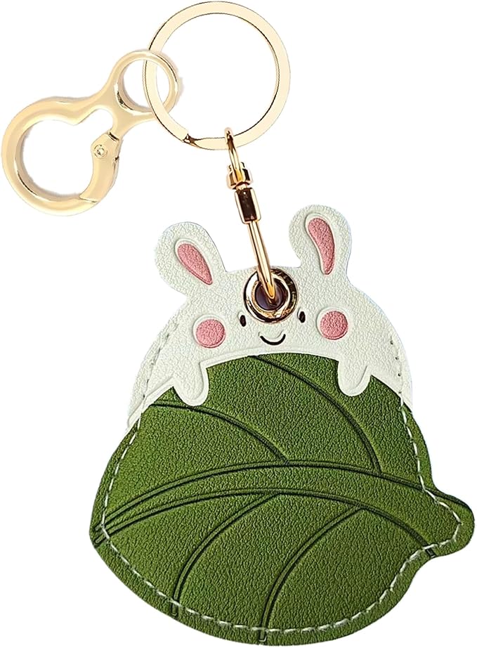 Leather Keychain Holder Case Compatible with AirTag,Cute air tag Cover with Keychain Ring,GPS Tracker Case for Keys