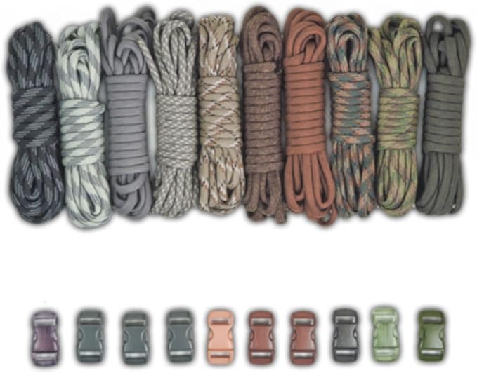 Paracord Planet 550lb Type III Paracord Combo Crafting Kits with Buckles