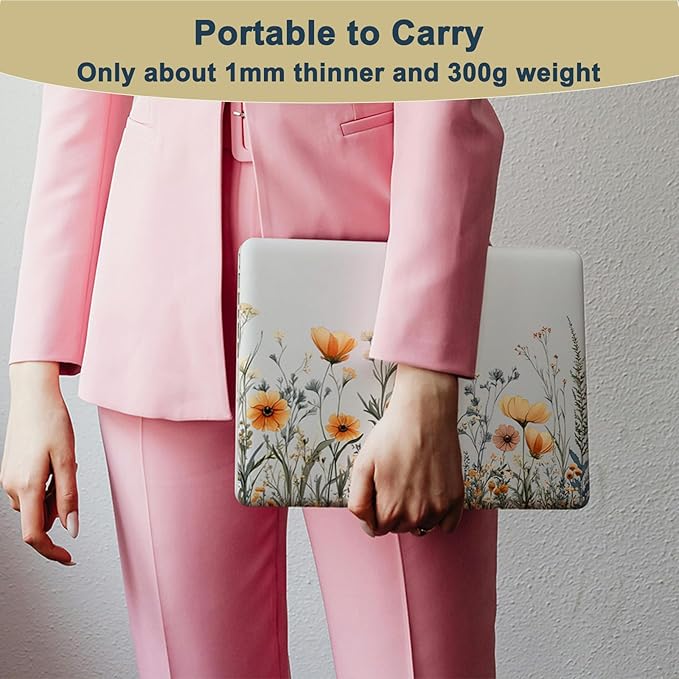 Laptop Cover for MacBook Air 11 inch Case 2015-2010 Release (Model A1465 A1370),Anti-Cracking Plastic Hard Shell Case & Keyboard Cover for Apple Mac Air 11.6",Clear Flowers