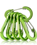 Booms Fishing CC1 Multi-Use Carabiner Clip, 6 Pack Small Caribeener Clips, Mini Keychain Caribeaner Clip 2 inch, Aluminum D Ring Carabiners, Multi-colored