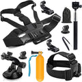 SHOOT 10-in-1 Accessory Kit for GoPro Accessories,Action Camera Accessories for GoPro Hero13 12 11 10 9 8 7 6 5 4 3+ 3 Hero Session 5 Black AKASO EK7000 Apeman SJ4000 5000 6000 DBPOWER AKASO