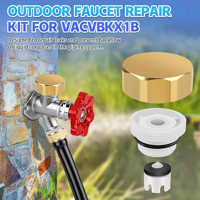 Boltigen Outdoor Faucet Repair Kit, Vacuum Breaker Outside Faucet Set for VACVBKX1B, ASSE 1019-A Hose Bib Spigot Replacement Kit for Anti-Siphon Frost-Free Sillcock Valves