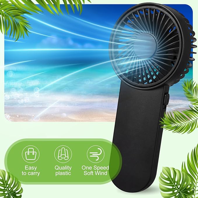 Sumind 12 Pcs Small Personal Portable Fan Mini Handheld Bulk 1 Speed Electric Cute Battery Powered for Neck Lash Makeup Women Men Travel Camping Indoor Outdoor Summer (Black)