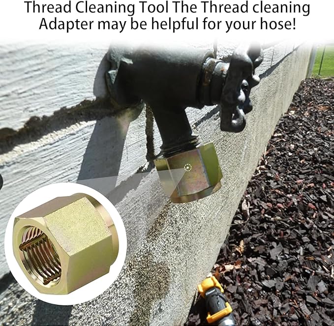 05265 Hose Thread Cleaner Outdoor Faucet Repair Tool, for 3/8 Inch Socket Drive Household Garden Spigot Thread Clean Adapter