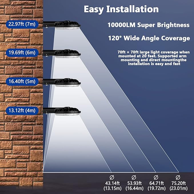 Karjoefar LED Barn Light, Dusk to Dawn Outdoor Lighting with 100W 10000LM 5000K Daylight, IP65 Waterproof Outdoor Security Lights for Garage Yard Street Warehouse Use