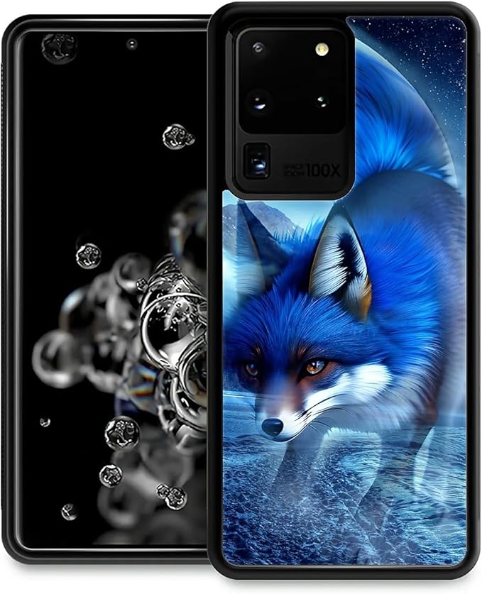 for Samsung Galaxy S20 Ultra Case, Snowy Mountain Fox Lake Pattern Graphic Design Girl Boy Soft Silicone Hard Acrylic Shock Protection for Samsung Galaxy S20 Ultra