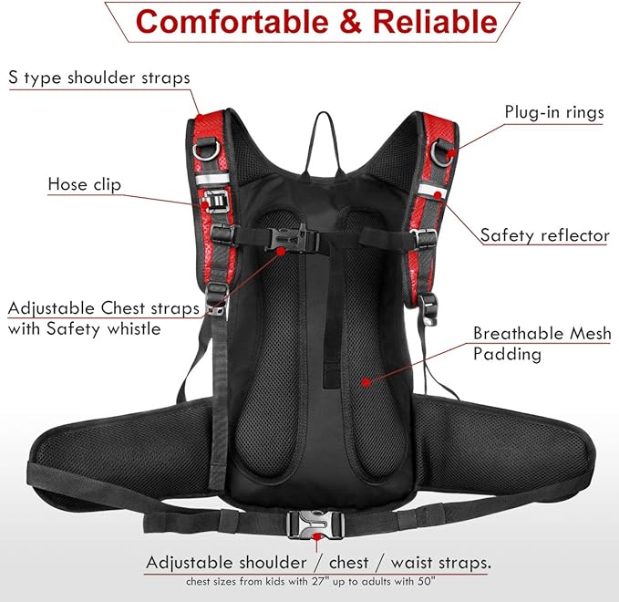 Mothybot Hydration Pack, Insulated Hydration Backpack with 2L BPA Free Water Bladder and Storage, Hiking Backpack for Men, Women, Kids for Running, Cycling, Camping - Keep Liquid Cool up to 5 Hours