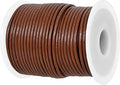 GENIQUE Real/Genuine Round Leather String Cord for Necklace, Bracelets, Jewelry, Kumihimo Braiding, DIY Projects (20 Metres) (2mm, Light Brown)