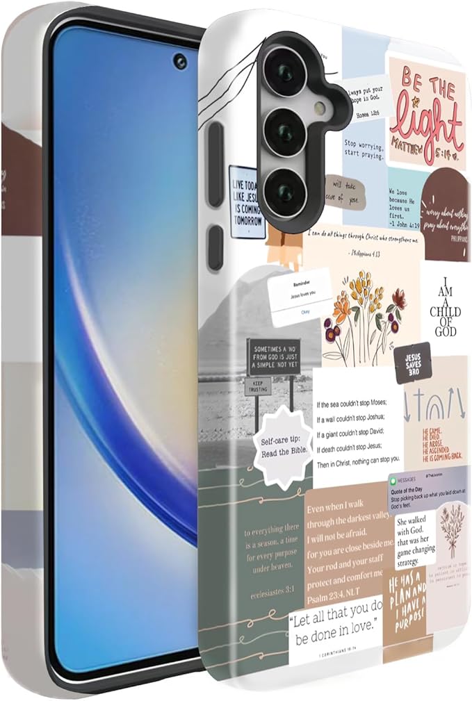 Compatible for Samsung Galaxy A27 5G Case, Dual Layer Heavy Duty 2 in 1 Shockproof Protective Phone Case,Christian Bible Verses