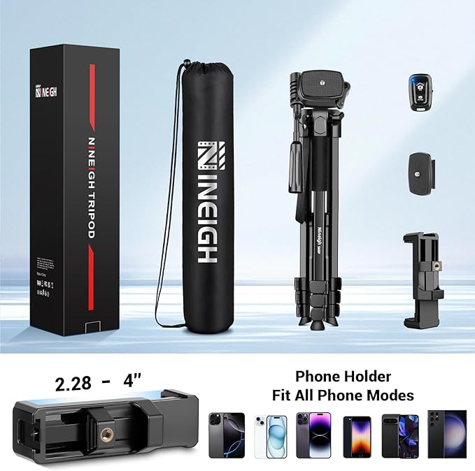 Phone Tripod, 83” Cell Phone Tripod for iPhone, Tall Tripods Selfie Stick with Remote Extendable Phone Holder Stand for Camera Photo Video Recording