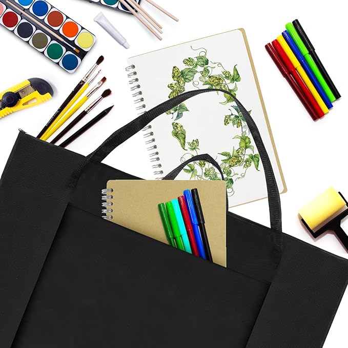 BUSOHA Large Art Portfolio Tote Bag with Nylon Shoulder,24X 36 Inch Light Weight Waterproof Poster Board Storage,Portfolio Folder for Artwork Poster, Sketching,Student Art Portfolio,Drawing