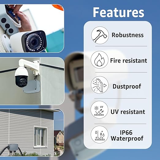Outdoor Junction Box Waterproof,SuperInk Outdoor Electrical Boxes Weatherproof with Reserved Holes,IP66 PVC/ABS Dustproof,4.9x3.3x2.3In(125x86x62MM),Watertight for Indoor Outdoor Use