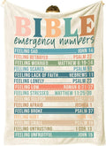 Jakayla Bible Emergency Numbers Christian Blanket Christian Gifts for Women Scripture Comfort for Every Emotion Inspirational Gifts 50" x 60"