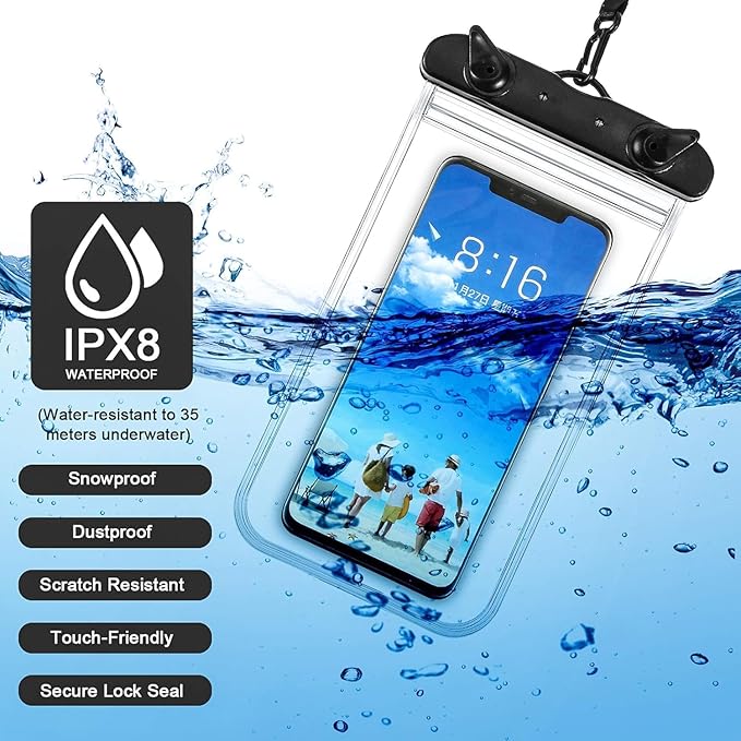 Weewooday 120 Pieces Waterproof Phone Pouch Bulk Universal Multicolor Cellphone Case Ipx8 Waterproof up to Smartphone 6.9 Inch for Cruise Gifts Beach Pool Party Outdoor Swimming Snorkeling