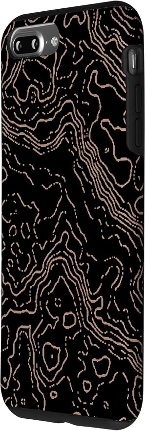 Topography Black & Brown Abstract Pattern Topographic Map Case for iPhone 7 Plus/8 Plus