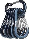 Booms Fishing CC1 Multi-Use Carabiner Clip, 6 Pack Small Caribeener Clips, Mini Keychain Caribeaner Clip 2 inch, Aluminum D Ring Carabiners, Multi-colored