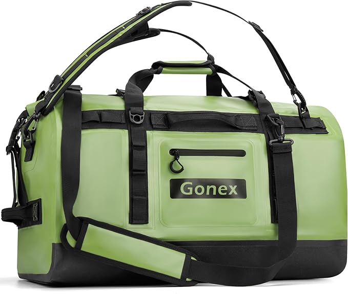 Gonex Waterproof Duffel Bag, 120L Heavy Duty Dry Duffle Bag with Reinforced Thickened Bottom, 3-in-1 Convertible Large Travel Backpack for Kayaking, Motorcycle, Camping & Boating, Army Green