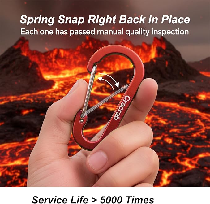 12Pcs Carabiner Clips Assorted Sizes Pack, Includes Small Medium Large 2/2.4/2.8 Inch Aluminum Carabiner Multicolor D Shape Keychain Clip for Backpack