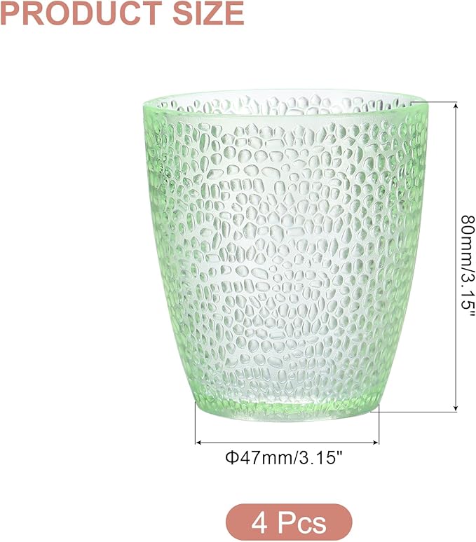 uxcell 7oz Acrylic Drinking Glasses, 4Pcs Plastic Reusable Tumblers Drinkware Unbreakable Water Glasses Cups Stackable & Dishwasher Safe for Home Outdoors Restaurant, Emerald