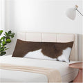 Decorative Home Body Pillow Covers Brown Cowhide, Body Pillow Cushion Cases Cow Skin Hairy Cattle Skin Lumbar Pillow Cover Body Pillowcase for Bedroom Couch Sofa 20x54 Inch