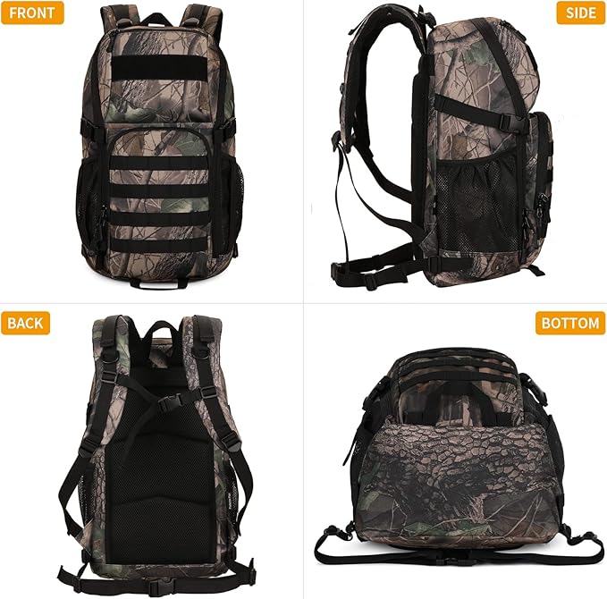 HUNTVP Tactical Backpack Military MOLLE Backpack Hunting Rucksack Gear Assault Pack 25L WR