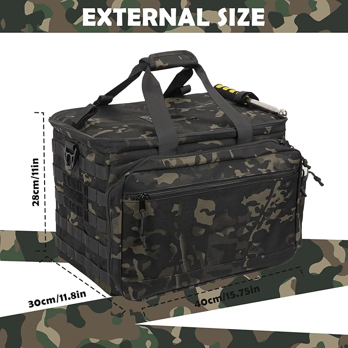 SCAVATA Patrol Bag Law Enforcement, Police Gear Car Front Seat Vehicle Organizer Bags with MOLLE System (Camo)