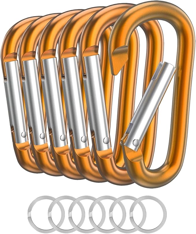 Carabiner Keychain Clip -3" Aluminum Carabiner D Ring, Caribeener Clips, Spring Snap Hook for Keychain Clip