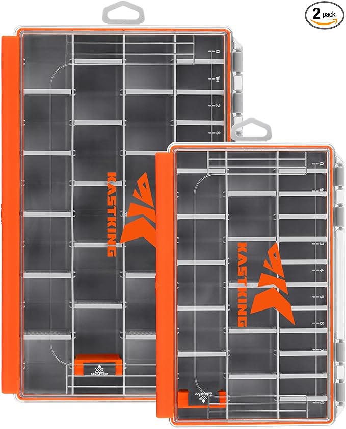 KastKing HyperSeal Waterproof Tackle Box, Waterproof 3600 and 3700 Tackle Trays, Fishing Tackle Box Organizer with Removable Dividers, Lure Box and Terminal Tackle Storage
