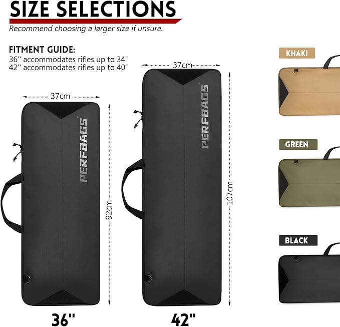 Single Rifle Case Bag, Tactical Padded Soft Gun Case w/MOLLE System, Wide Interior Fits Scoped Rifles, Adjustable Sling, Dual Zipper for Hunting & Range
