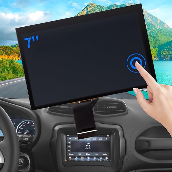 TsuperU 7" Uconnect Screen Replacement Fit 2017-2020 Jeep Compass Radio Touch Screen, LCD Display and Digitizer for Jeep Renegade Touchscreen Navigation TDO-WXGA0700K00033-V2 TDO-WXGA0700K00057-V1