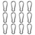 304 Stainless Steel Carabiners -2 inch Heavy Duty, Durable & Rust-Free Clips for Gym, Swing, Dog Leashes, Hammocks, Keychains, and More(304,M5,Pack of 12)
