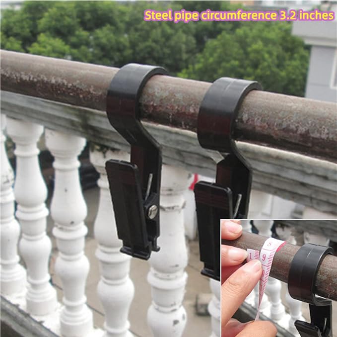 8 Pcs Hooks Clip Super Strong Black Plastic Clips Laundry Hooks Clothes Pins Heavy Duty Hangers with Clips for Home,Travel,Outdoor Camping Tent