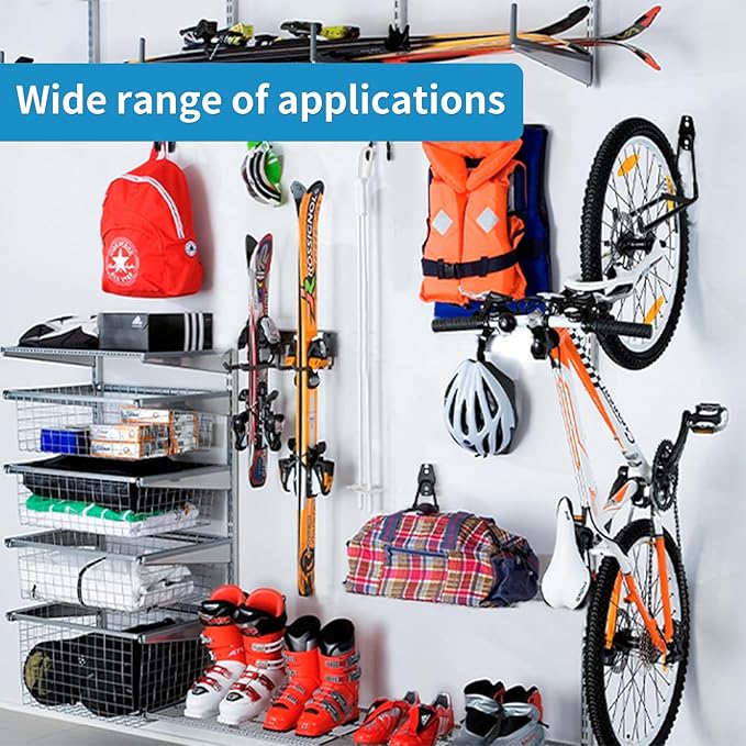 GeeWatom Garage Storage Utility Hooks，Garage Garden Tool Organizer，Steel Wall Mount Hooks, Garden Small U Hooks (4 Pack-Black)