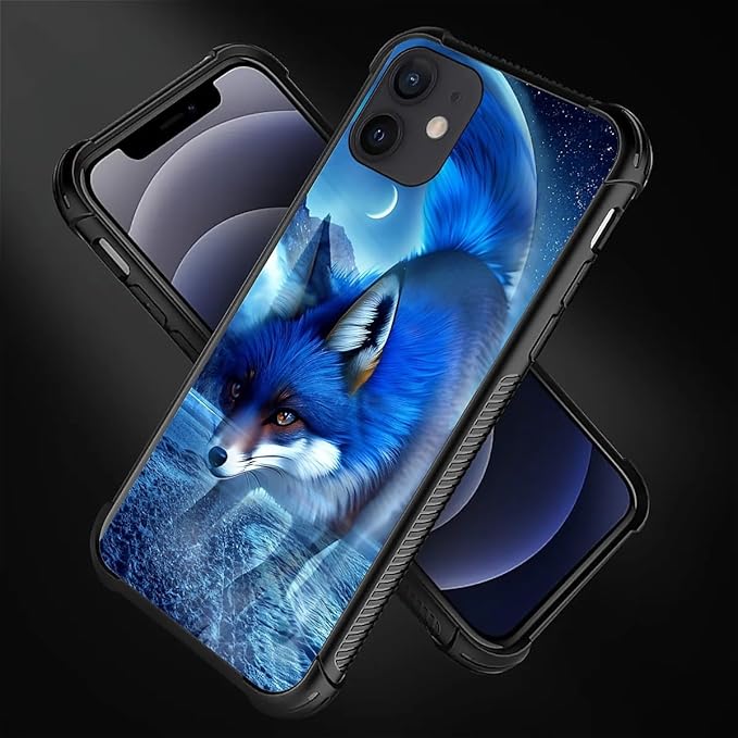 for iPhone 11 Case, Snowy Mountain Fox Lake Pattern Graphic Design Girl Boy Soft Silicone Hard Acrylic Shock Protection for iPhone 11