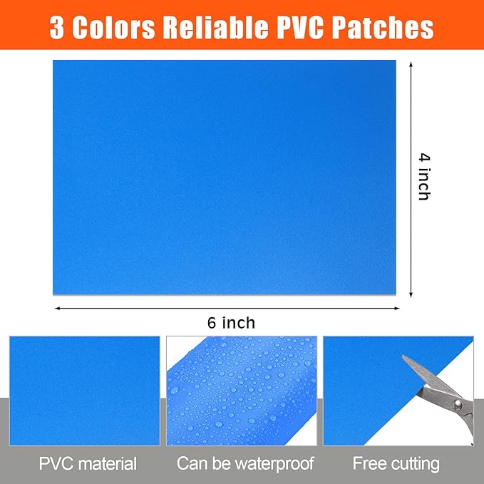 Gejoy Inflatable Boat Repair Kit with Tools, Portable PVC Patch and Repair Tape Set with Valve Wrench, Brush and Glue for Emergency Repairs on Rafts, Kayaks, Canoes, Pools and Inflatable Toys