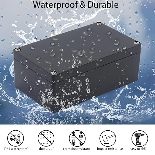 Project Box IP65 Waterproof Junction Box ABS Plastic Electrical Boxes DIY Electronic Project Case Power Enclosure 10.35x7.17x2.36 inch (263 x 182 x60 mm)