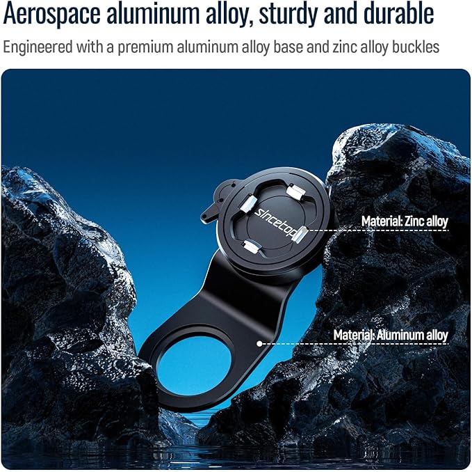 sincetop Bike Phone Mount,Mountain Bicycle Stem Cell Phone Holder,Universal Aluminum Handlebar Phone Clamp,MTB Road Bike Cycling Mobile Phone Clip,Quick Attach/Release 【Series C-2nd Gen】