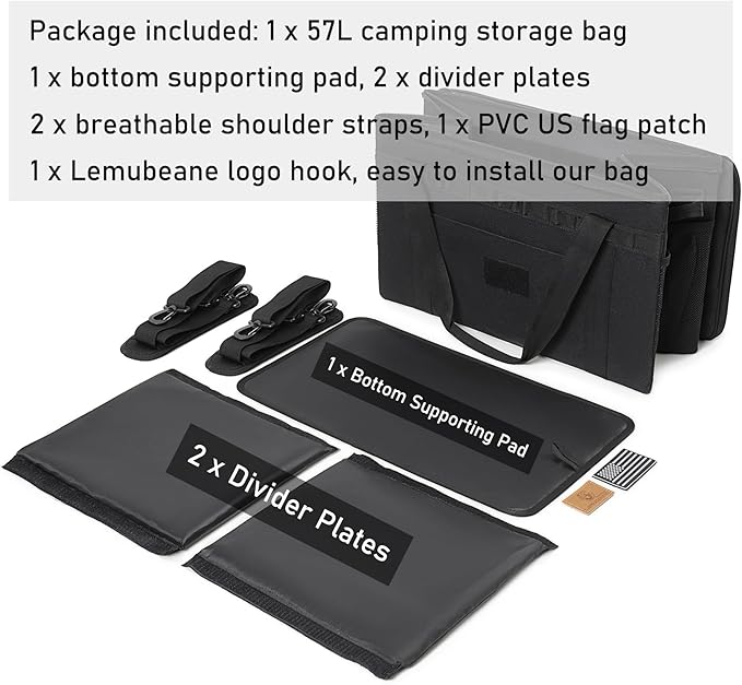 Tactical Camping Storage Bag Utility Tote Bag Camping Kitchen Organizer with Axe Holder & Shoulder Strap