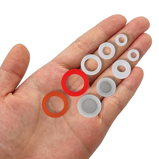 ZDBB 70 Pcs Plumbing Silicone Gasket Assortment Kit VMQ Silicone Washer Food Grade for Assorted Shower Head Garden Hose High Temperature Hot Plumbing Pipes Fittings Seal Repair